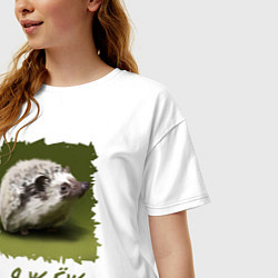 Футболка оверсайз женская ЁЖ, цвет: белый — фото 2