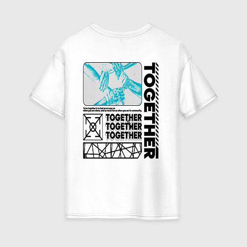 Женская футболка оверсайз Together / Белый – фото 2