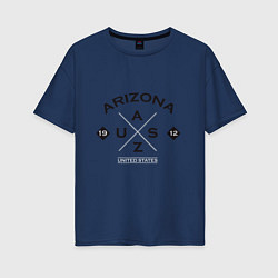 Женская футболка оверсайз Штат Аризона Хипстерское лого