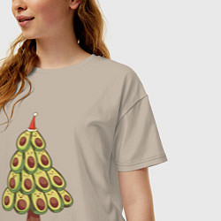 Футболка оверсайз женская Avocado Christmas Tree, цвет: миндальный — фото 2