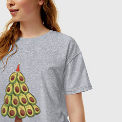 Футболка оверсайз женская Avocado Christmas Tree, цвет: меланж — фото 2