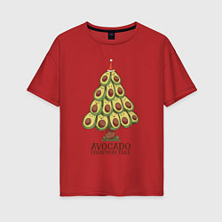 Женская футболка оверсайз Avocado Christmas Tree