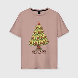 Женская футболка оверсайз Avocado Christmas Tree