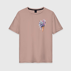 Женская футболка оверсайз Цветочное мороженое