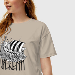 Футболка оверсайз женская Valheim, цвет: миндальный — фото 2