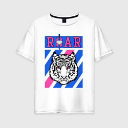 Футболка оверсайз женская Roar Tiger, цвет: белый