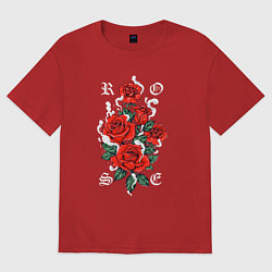 Женская футболка оверсайз РОЗЫ ROSES SMOKE