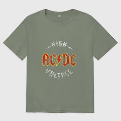 Футболка оверсайз женская AC DC HIGH VOLTAGE, цвет: авокадо