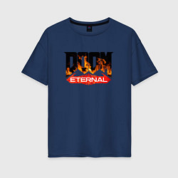 Женская футболка оверсайз DOOM Eternal логотип