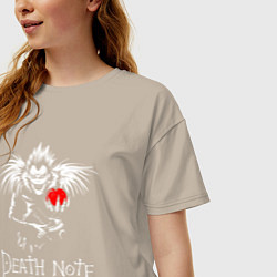 Футболка оверсайз женская DEATH NOTE ТЕТРАДЬ СМЕРТИ, цвет: миндальный — фото 2