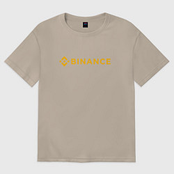Футболка оверсайз женская BINANCE БИНАНС БИРЖА СПИНА, цвет: миндальный