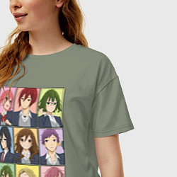 Футболка оверсайз женская Horimiya characters, цвет: авокадо — фото 2