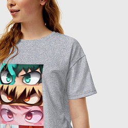 Футболка оверсайз женская MY HERO ACADEMIA MHA, цвет: меланж — фото 2