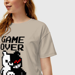 Футболка оверсайз женская MONOKUMA GAME OVER, цвет: миндальный — фото 2