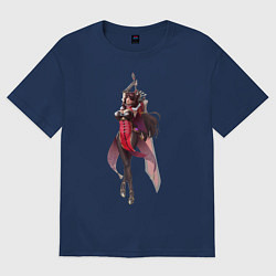 Футболка оверсайз женская Бей Доу в действии, цвет: тёмно-синий