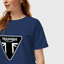 Футболка оверсайз женская Triumph Мото Лого Z, цвет: тёмно-синий — фото 2