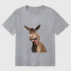 Женская футболка оверсайз Шрек: Осел