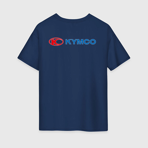 Женская футболка оверсайз KYMCO Мото Лого Z / Тёмно-синий – фото 2