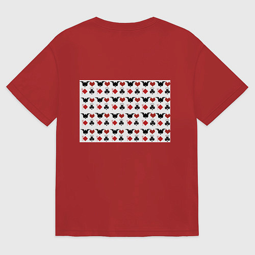 Женская футболка оверсайз Карточные масти / Красный – фото 2