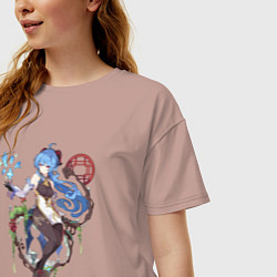 Футболка оверсайз женская Гань Юй, цвет: пыльно-розовый — фото 2