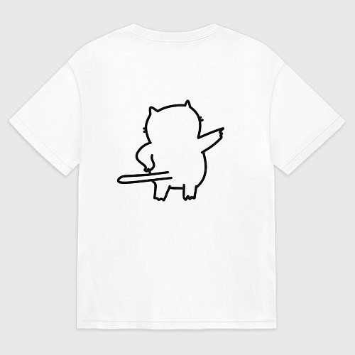 Женская футболка оверсайз Кот впирёт / Белый – фото 2