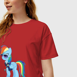 Футболка оверсайз женская Pony - Rainbow Dash, цвет: красный — фото 2