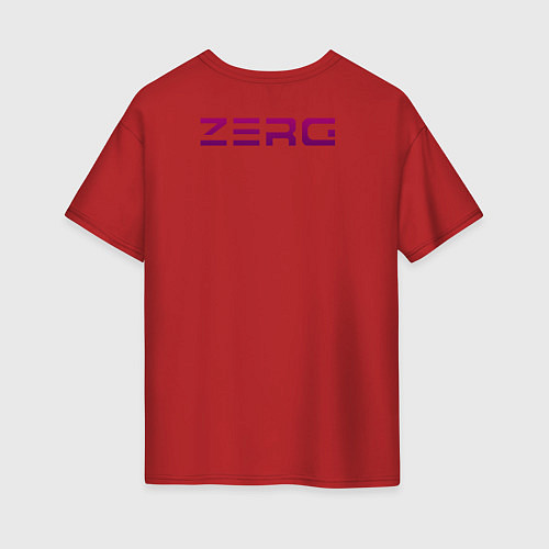 Женская футболка оверсайз Zerg logo Purple / Красный – фото 2