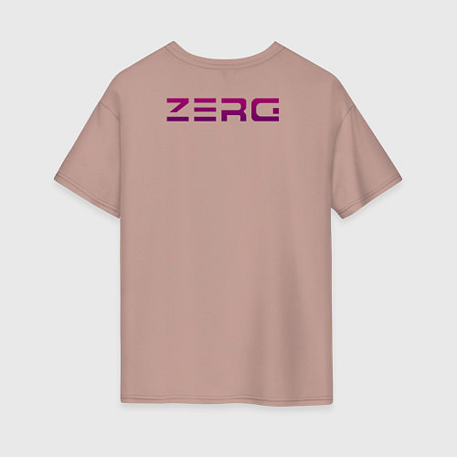 Женская футболка оверсайз Zerg logo Purple / Пыльно-розовый – фото 2