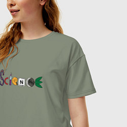 Футболка оверсайз женская Science, цвет: авокадо — фото 2