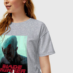 Футболка оверсайз женская Слезы в дожде Blade Runner, цвет: меланж — фото 2