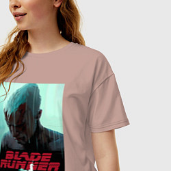 Футболка оверсайз женская Слезы в дожде Blade Runner, цвет: пыльно-розовый — фото 2