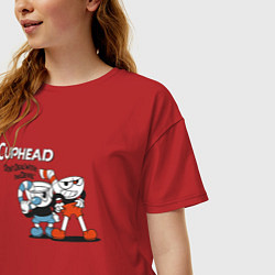 Футболка оверсайз женская Cuphead, цвет: красный — фото 2