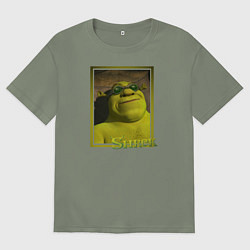 Женская футболка оверсайз Шрек в очках