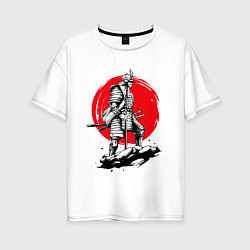 Женская футболка оверсайз Воин-самурай