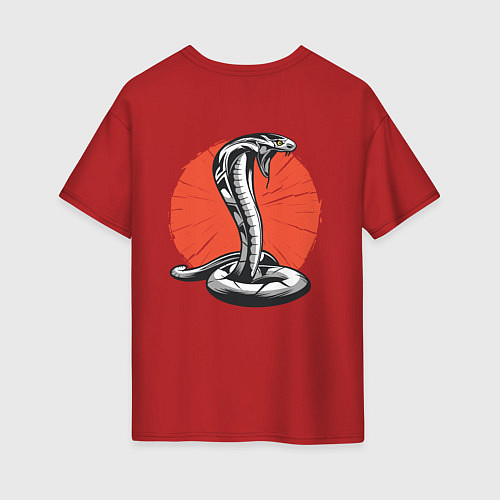Женская футболка оверсайз Японская Кобра Japan Cobra / Красный – фото 2