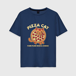 Женская футболка оверсайз Pizza Cat