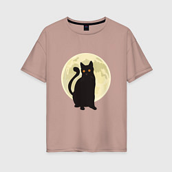 Женская футболка оверсайз Moon Cat