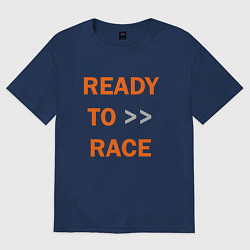 Футболка оверсайз женская KTM READY TO RACE спина Z, цвет: тёмно-синий