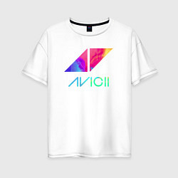 Женская футболка оверсайз AVICII RAIBOW