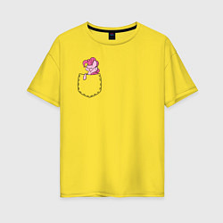 Футболка оверсайз женская Pinkie Dance в кармане, цвет: желтый