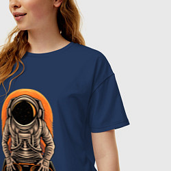 Футболка оверсайз женская Космонавт диджей - cosmo DJ, цвет: тёмно-синий — фото 2