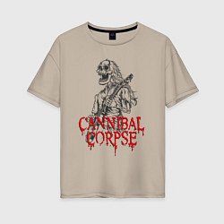 Футболка оверсайз женская Cannibal Corpse Труп Каннибала Z, цвет: миндальный