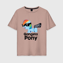 Женская футболка оверсайз Gangsta pony