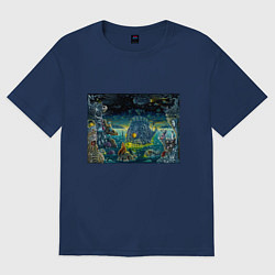 Футболка оверсайз женская Fabulous water world, цвет: тёмно-синий