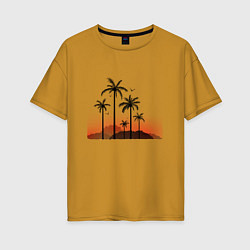 Женская футболка оверсайз Palm tree