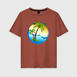 Женская футболка оверсайз Palm beach