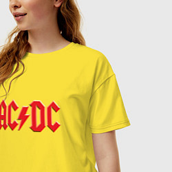 Футболка оверсайз женская ACDC, цвет: желтый — фото 2