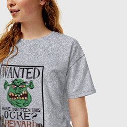 Футболка оверсайз женская Shrek: Wanted, цвет: меланж — фото 2