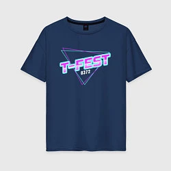 Футболка оверсайз женская T-Fest, цвет: тёмно-синий