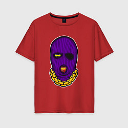 Футболка оверсайз женская DaBaby Purple Mask, цвет: красный